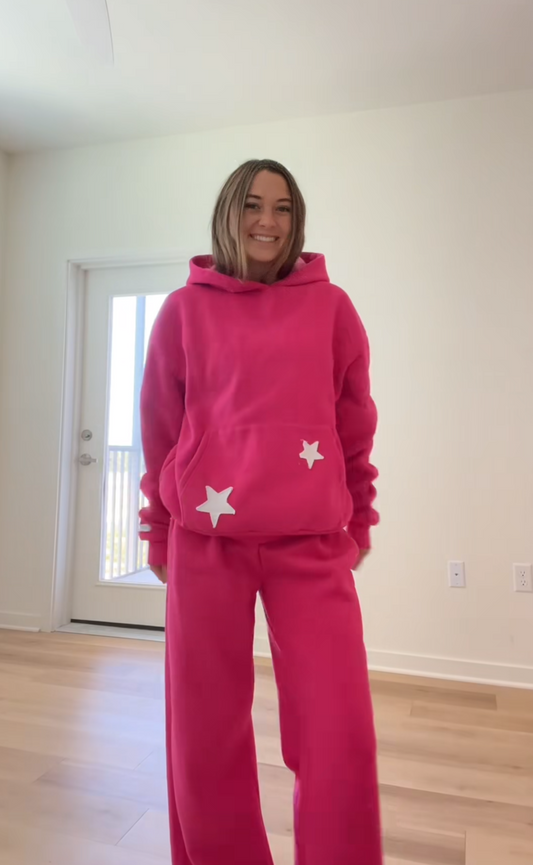 Pink Starry Sweat Set