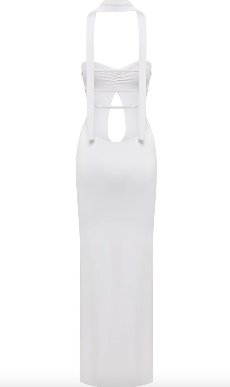 White Backless Dress