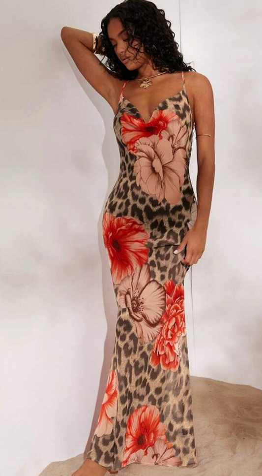 Floral Leopard Dress